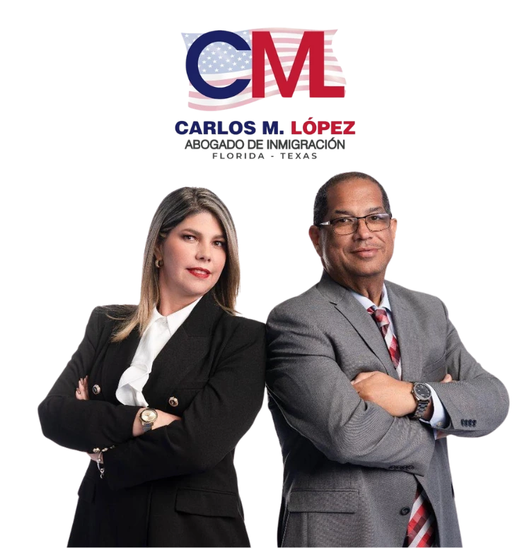 Fotografía del logo de CM López Abogados, con sus 2 principales trabajadores